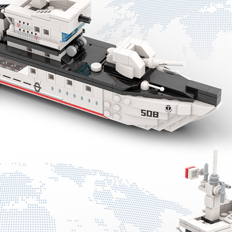 type 081 mine countermeasures ship - building blocks - wange bricks - 5