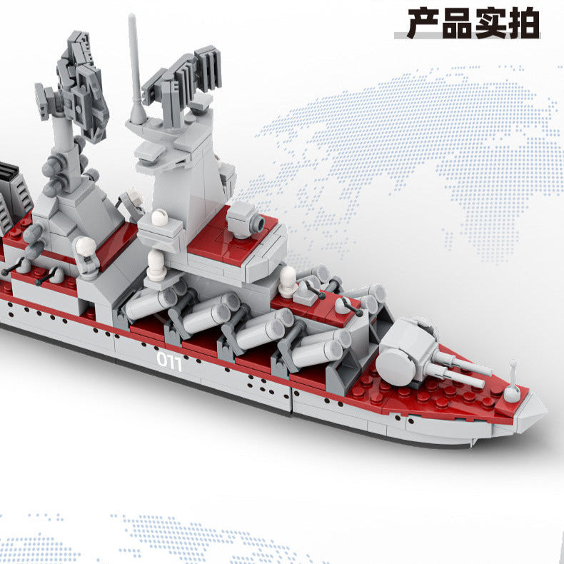 varyag aircraft carrier building blocks set - wange bricks 396 pcs - 5