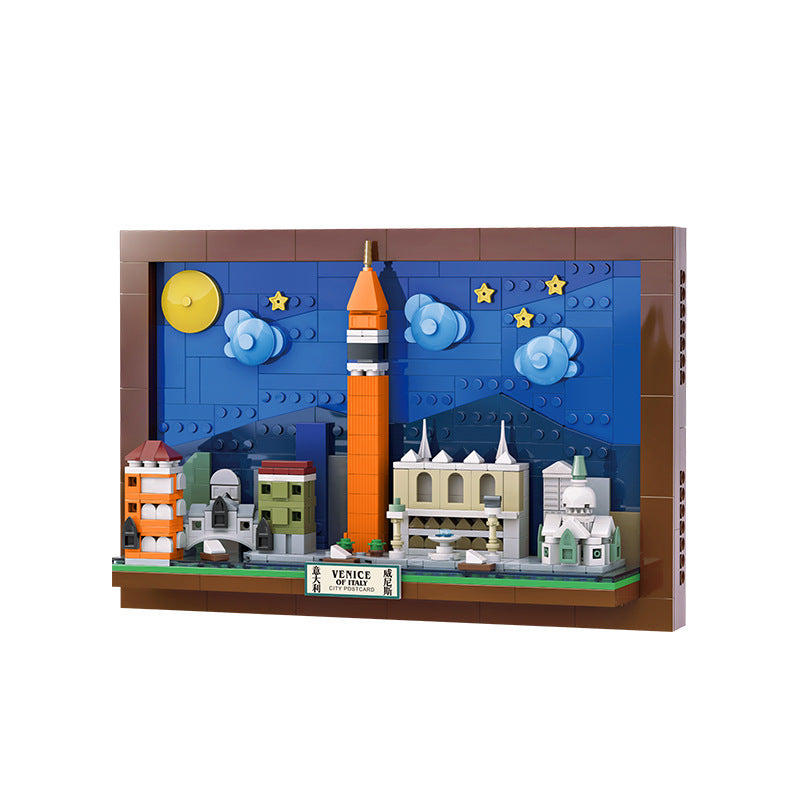 venice city postcard - building blocks set - wange bricks - 580 pcs - 4