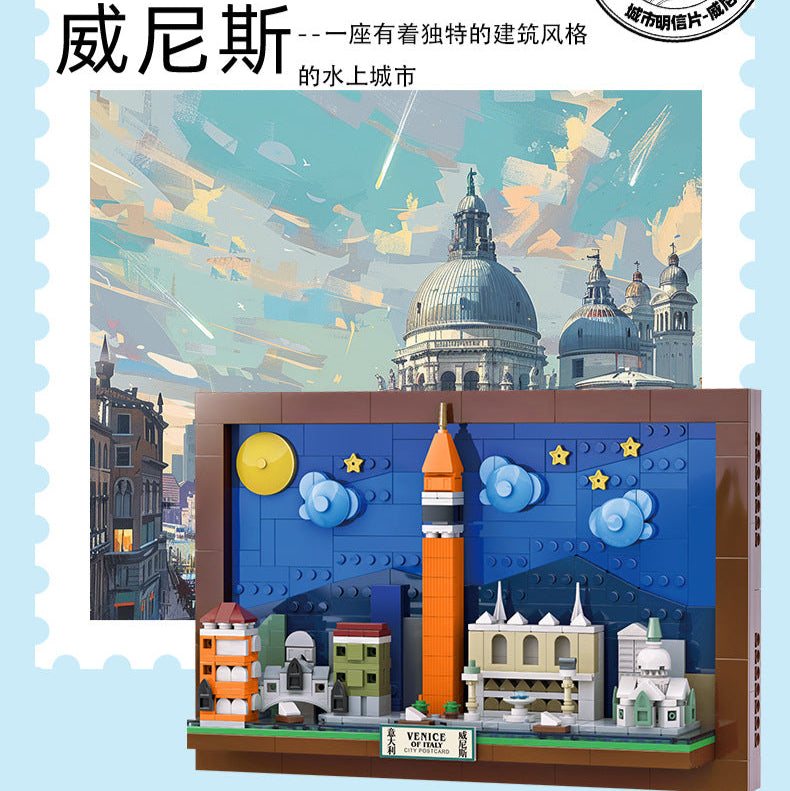 venice city postcard - building blocks set - wange bricks - 580 pcs - 5
