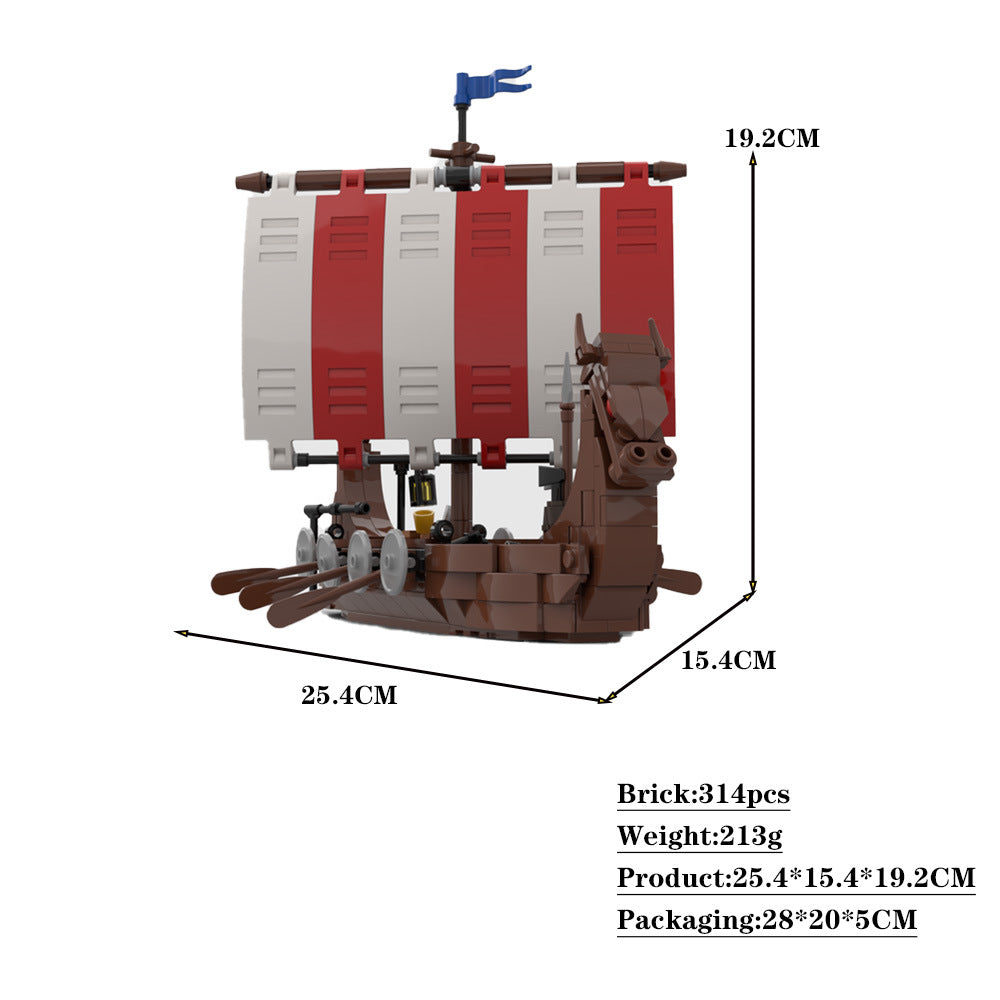 viking longship building set | moc-98225 - 4