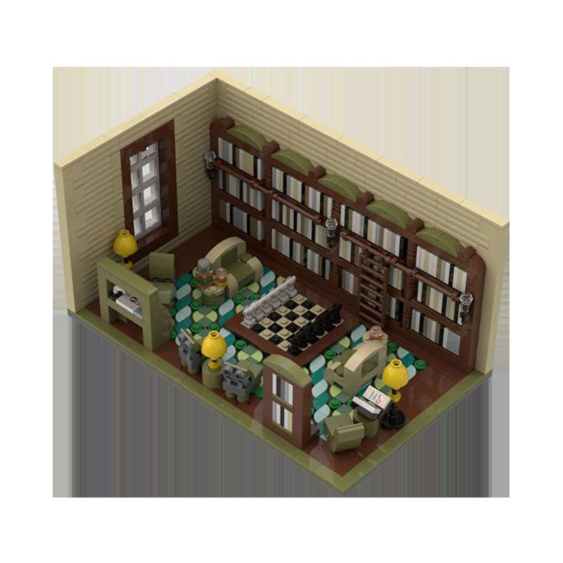 vintage library building set | moc-129589 - 2