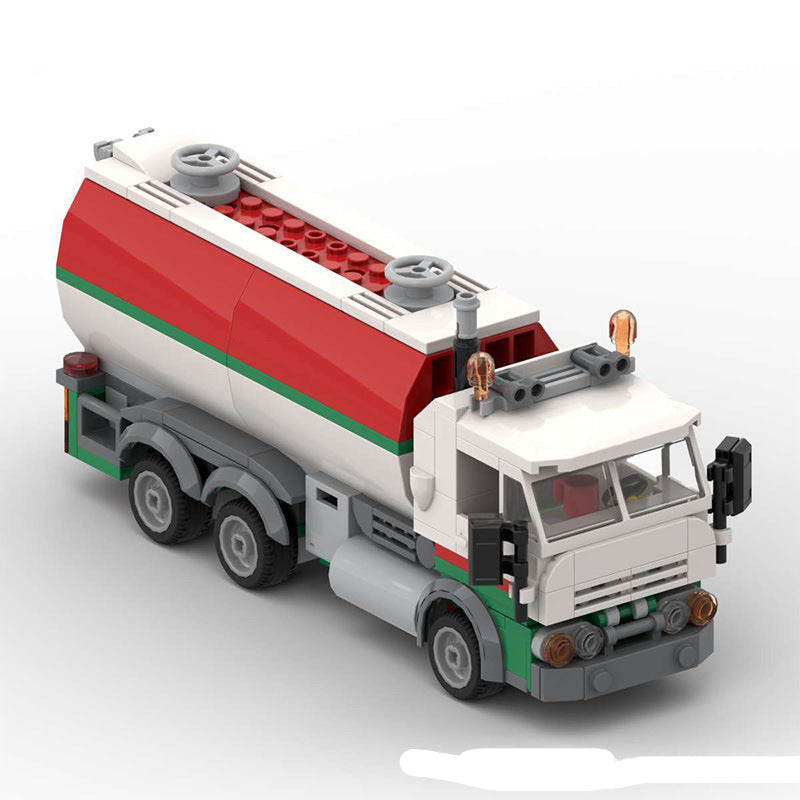 vintage octan tanker truck building set | moc-92111 - 1