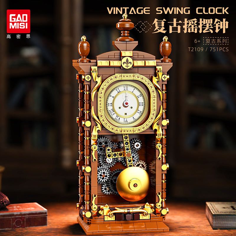vintage swing clock building blocks set 751 pcs - gaomisi t2109 - 1