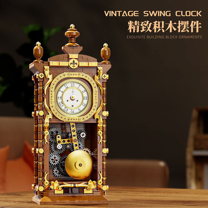 vintage swing clock building blocks set 751 pcs - gaomisi t2109 - 2