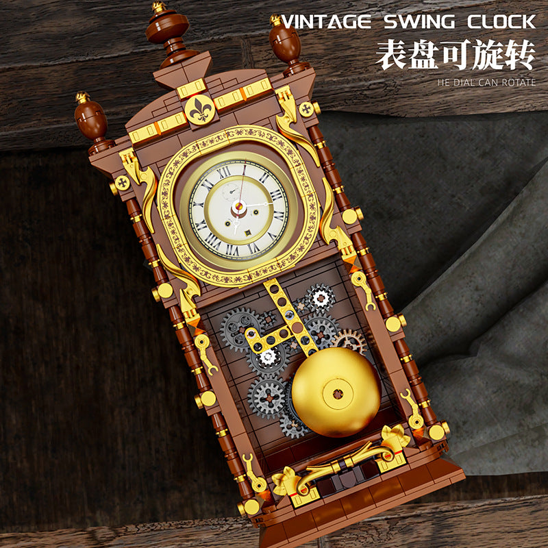 vintage swing clock building blocks set 751 pcs - gaomisi t2109 - 4