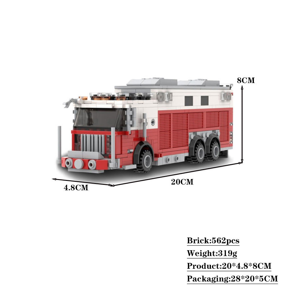 walk-in heavy rescue fire truck building set | moc-195172 - 2
