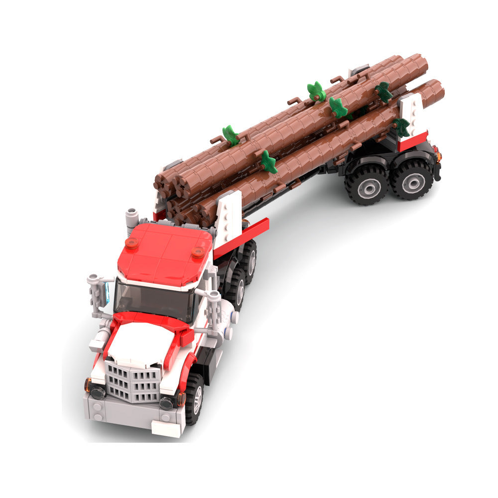 white stallion logging truck building set | moc-142134 - 2