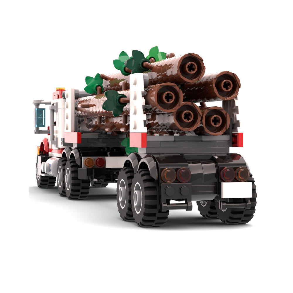 white stallion logging truck building set | moc-142134 - 4