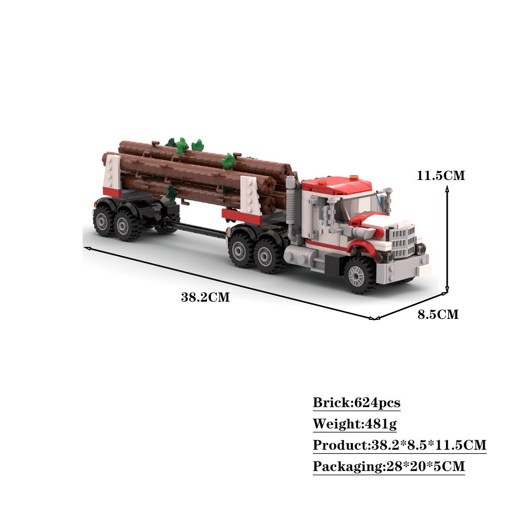 white stallion logging truck building set | moc-142134 - 5