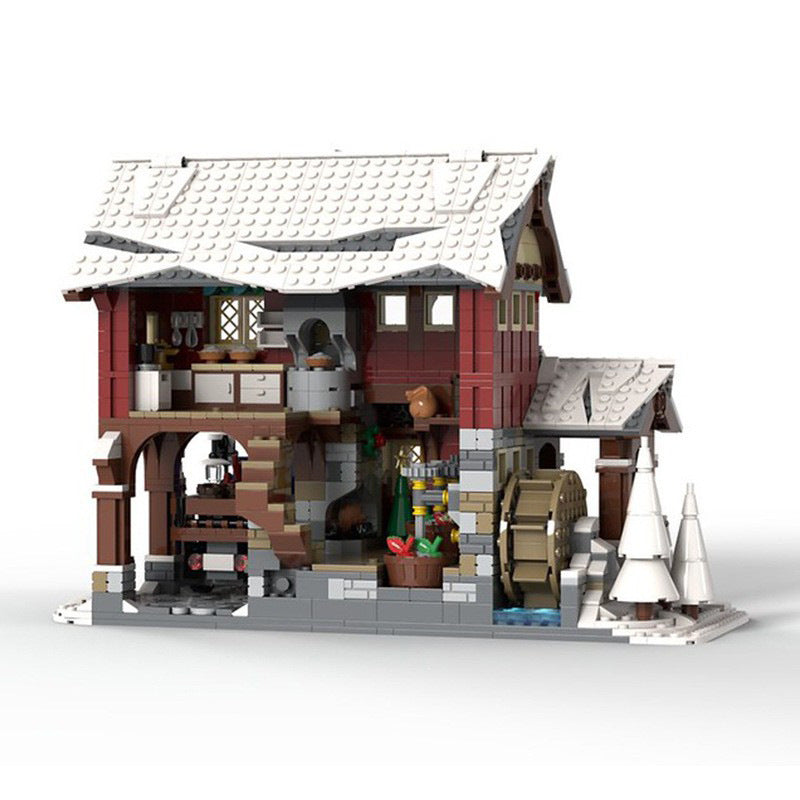 winter village cider mill building set | moc-19433 - 2