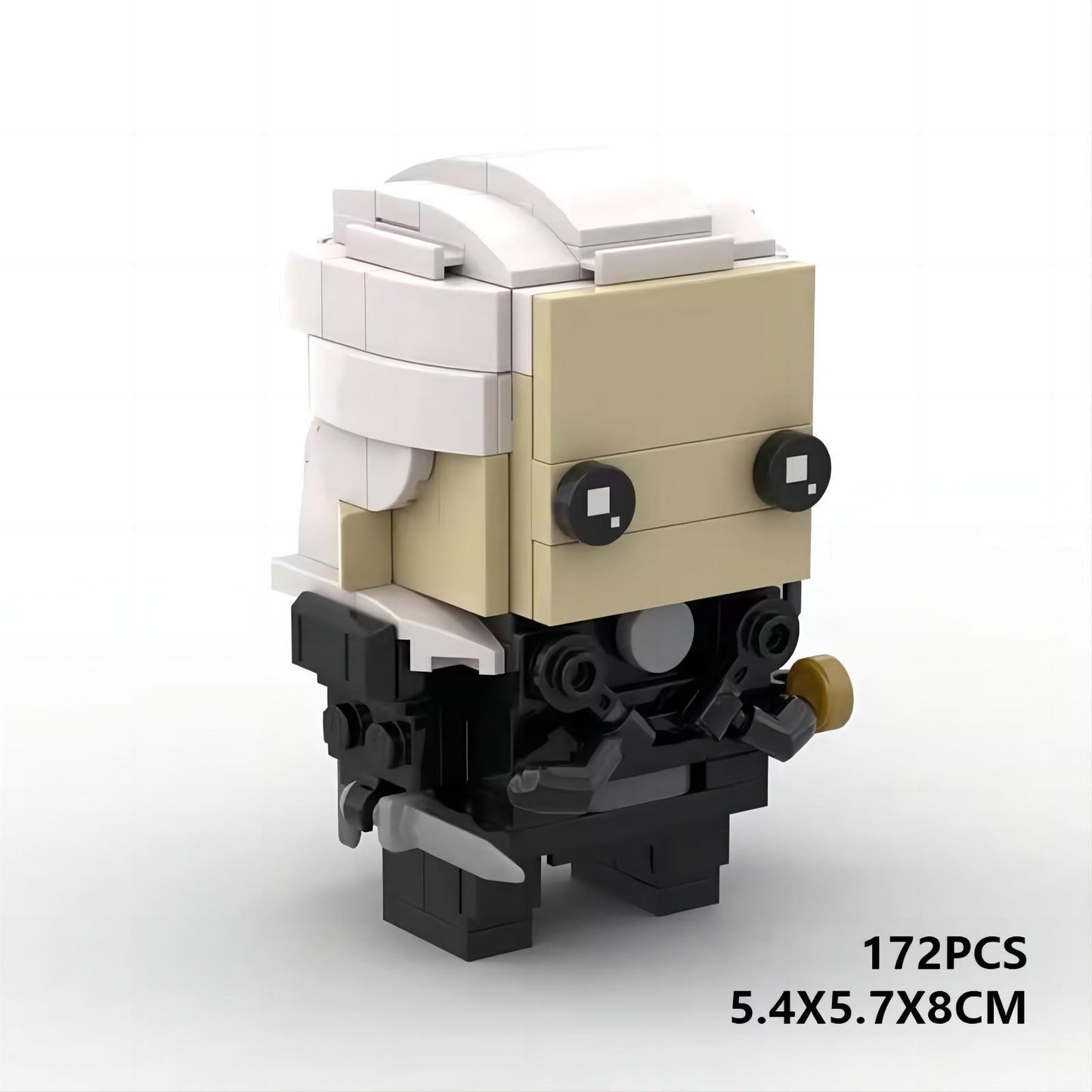 witcher geralt moc brickheadz building set | lego-compatible model - 6
