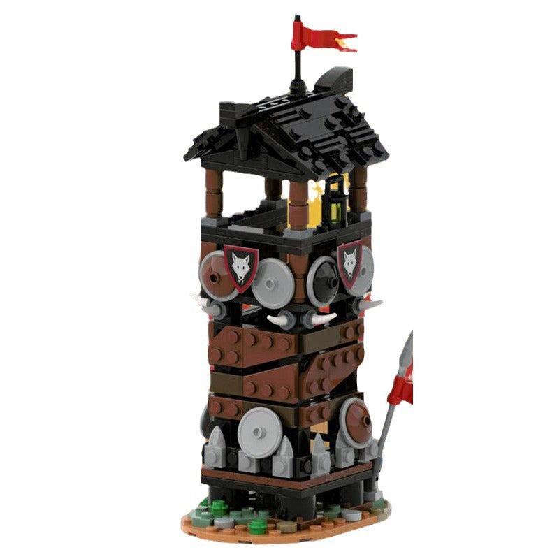 wolfpack watchtower building set | castle moc | moc-154058 - 2