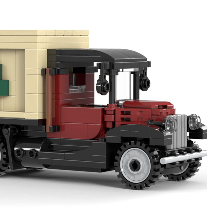 x-mas tree truck building set | winter village | moc-126375 - 2