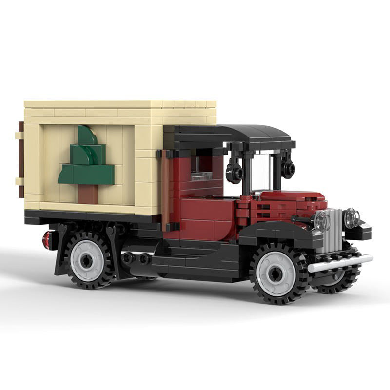 x-mas tree truck building set | winter village | moc-126375 - 4