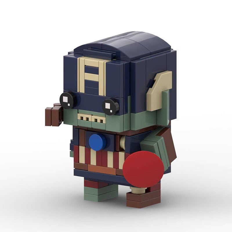 zombie captain america brickheadz building set | marvel | lego compatible - 3