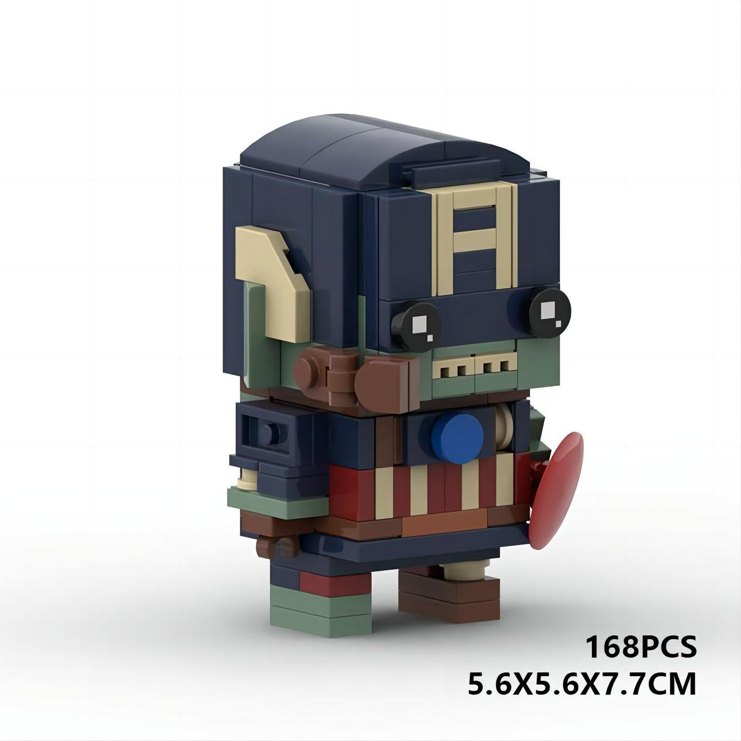 zombie captain america brickheadz building set | marvel | lego compatible - 5