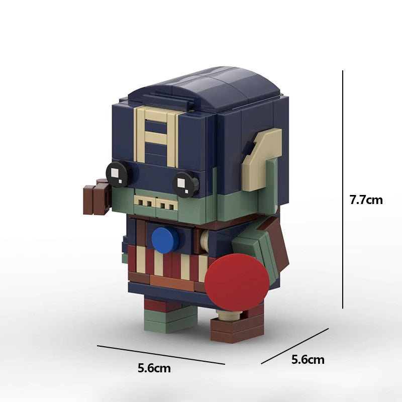 zombie captain america brickheadz building set | marvel | lego compatible - 6