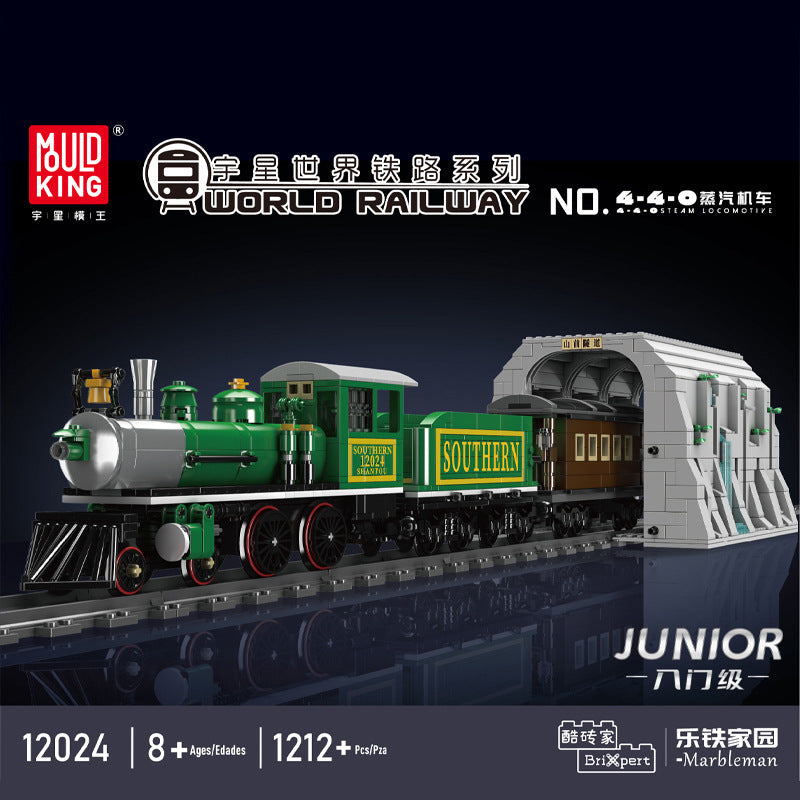 4-4-0 steam locomotive building set - 1212 pcs | mouldking 12024 - 1