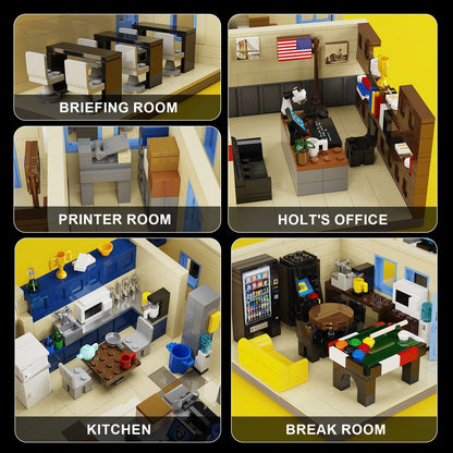 99th precinct building set - brooklyn nine-nine office toy, 1313 pieces - 3