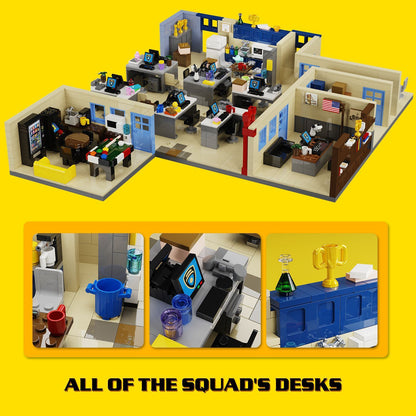 99th precinct building set - brooklyn nine-nine office toy, 1313 pieces - 4