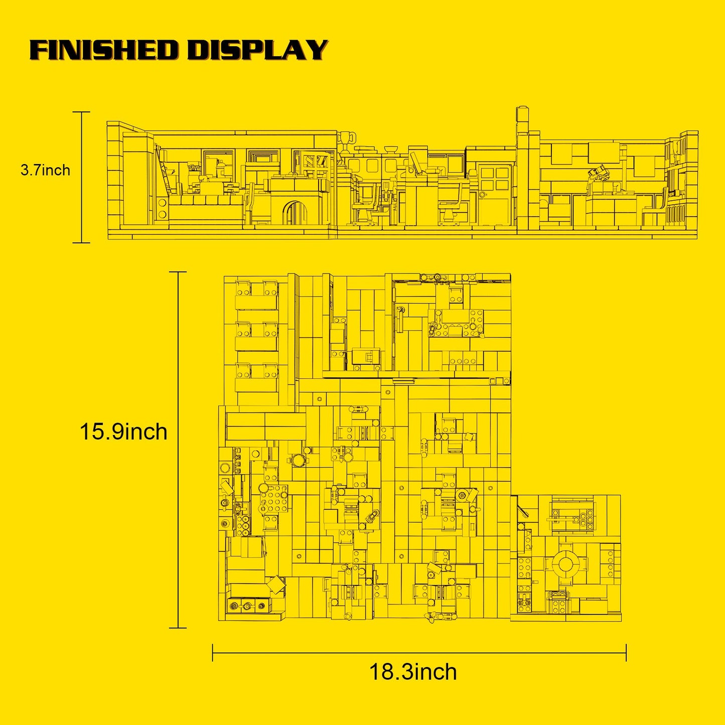 99th precinct building set - brooklyn nine-nine office toy, 1313 pieces - 5