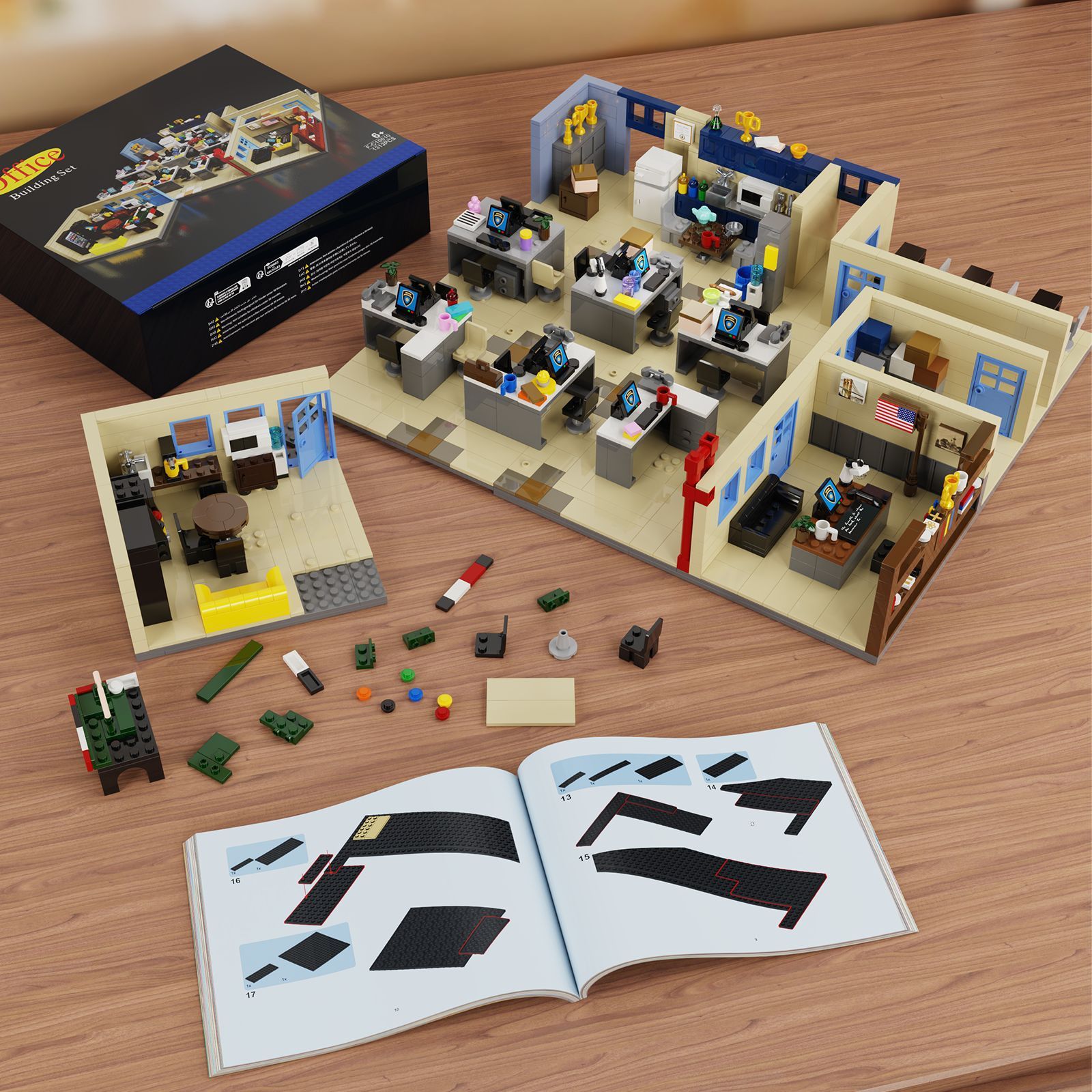 99th precinct building set - brooklyn nine-nine office toy, 1313 pieces - 7