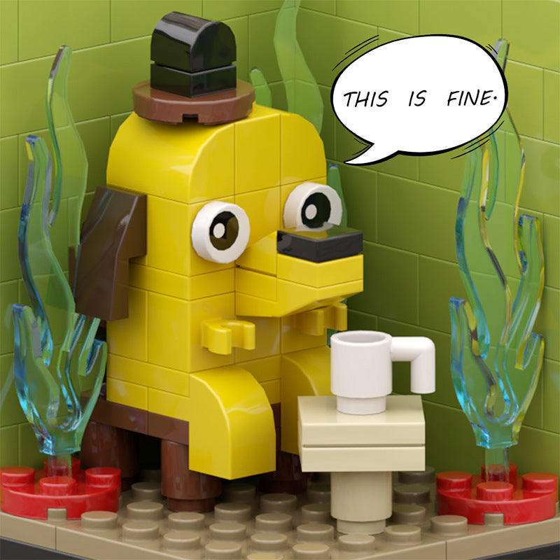 MOC-115915 This Is Fine - Meme Vignette - 128 pcs - 4