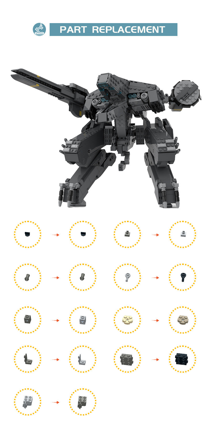 MOC-92620 Metal Gear Rex from Metal Gear Solid - 1883 pcs - 1