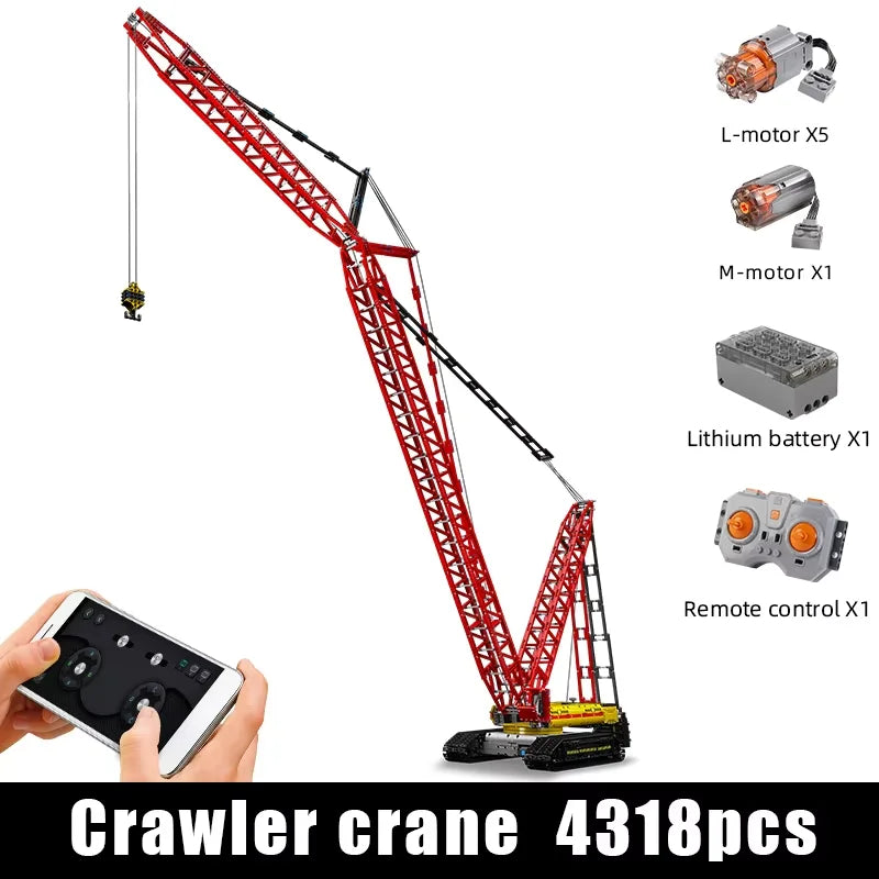 MOULD KING 17015 Technical Crawler Crane Building Blocks - 4318 pcs - 7