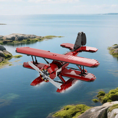 acrobatic seaplane building set | lego compatible - 2