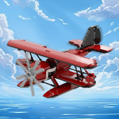 acrobatic seaplane building set | lego compatible - 3