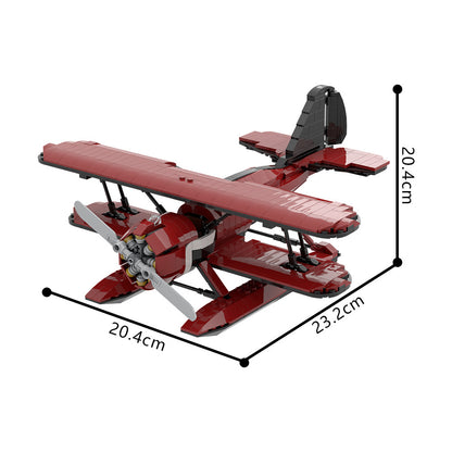 acrobatic seaplane building set | lego compatible - 4