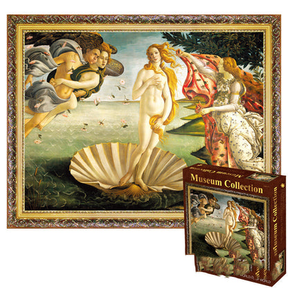 The artwork of Botticelli's "The Birth of Venus" featured in the Adult Puzzle Toys Museum Collection, 1500 pieces.