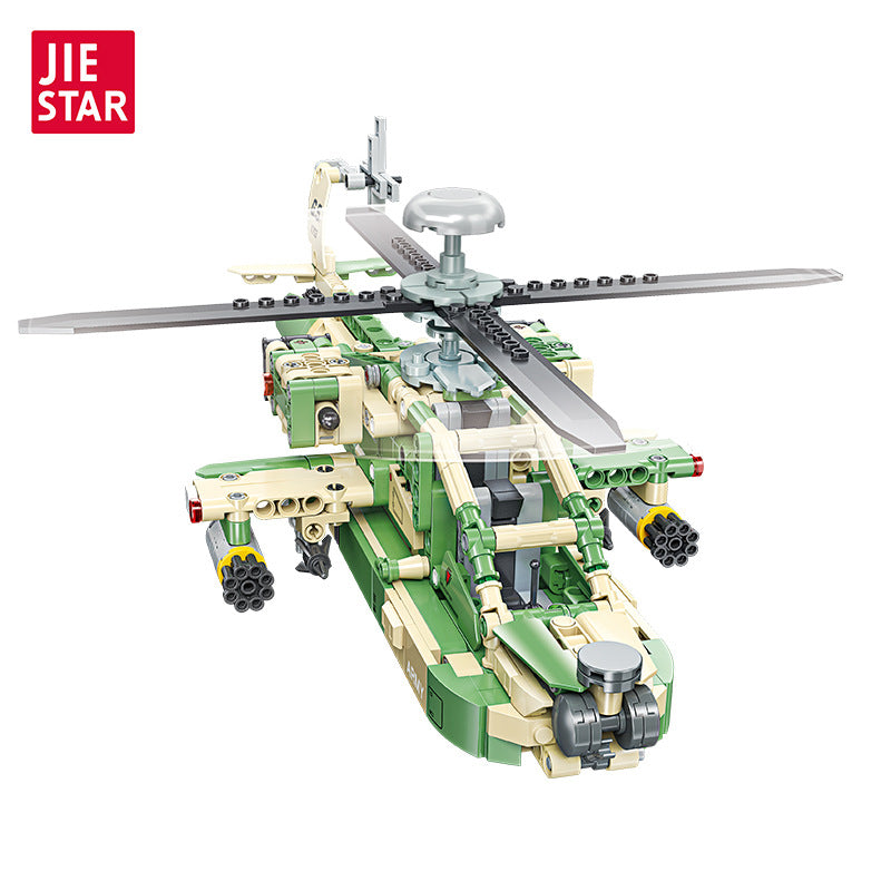 ah-64 apache helicopter building set - 610 pcs | jiestar 58094 - 4