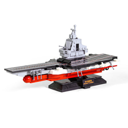 aircraft carrier - building blocks set - wange bricks 392 pcs - 3