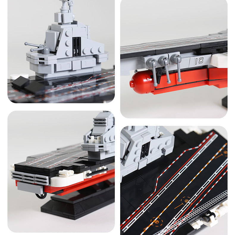 aircraft carrier - building blocks set - wange bricks 392 pcs - 8