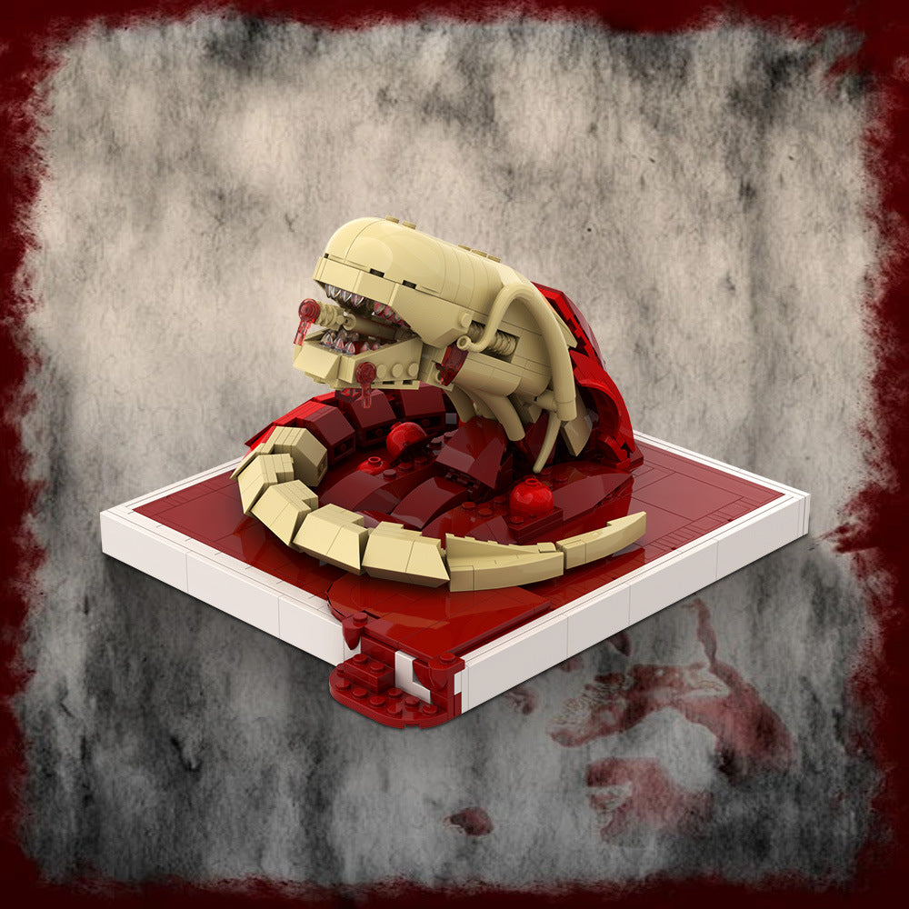 alien chestburster blood pool scene building blocks set - 1