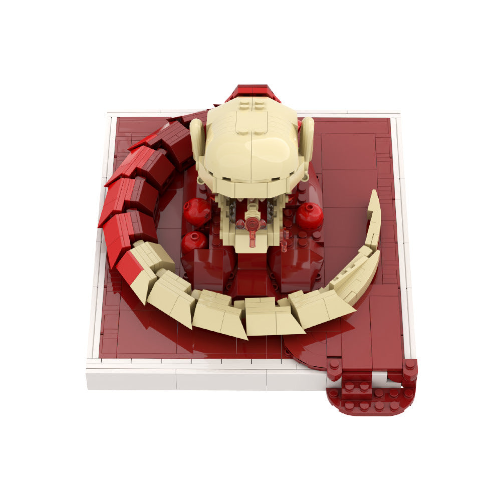 alien chestburster blood pool scene building blocks set - 3