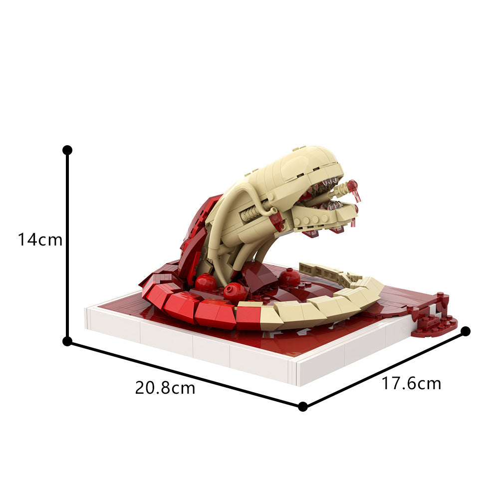 alien chestburster blood pool scene building blocks set - 4