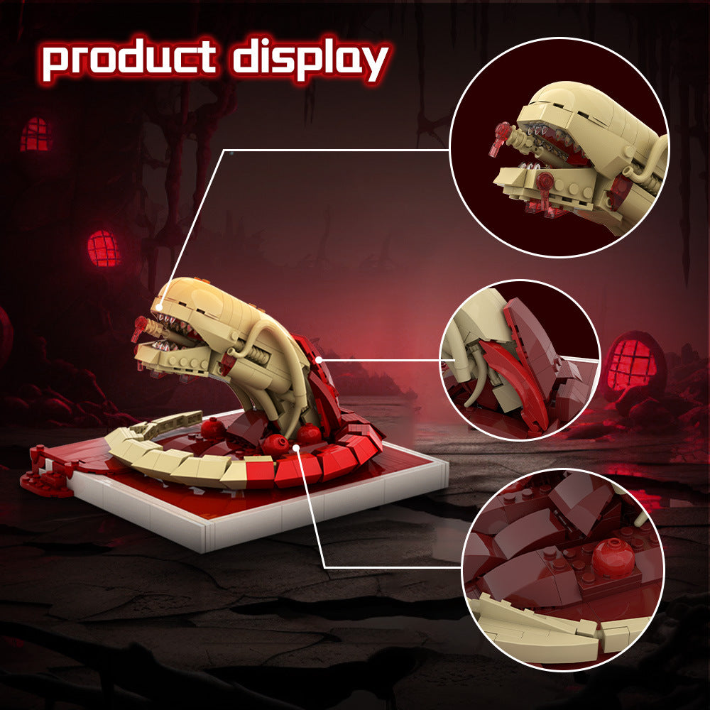 alien chestburster blood pool scene building blocks set - 6