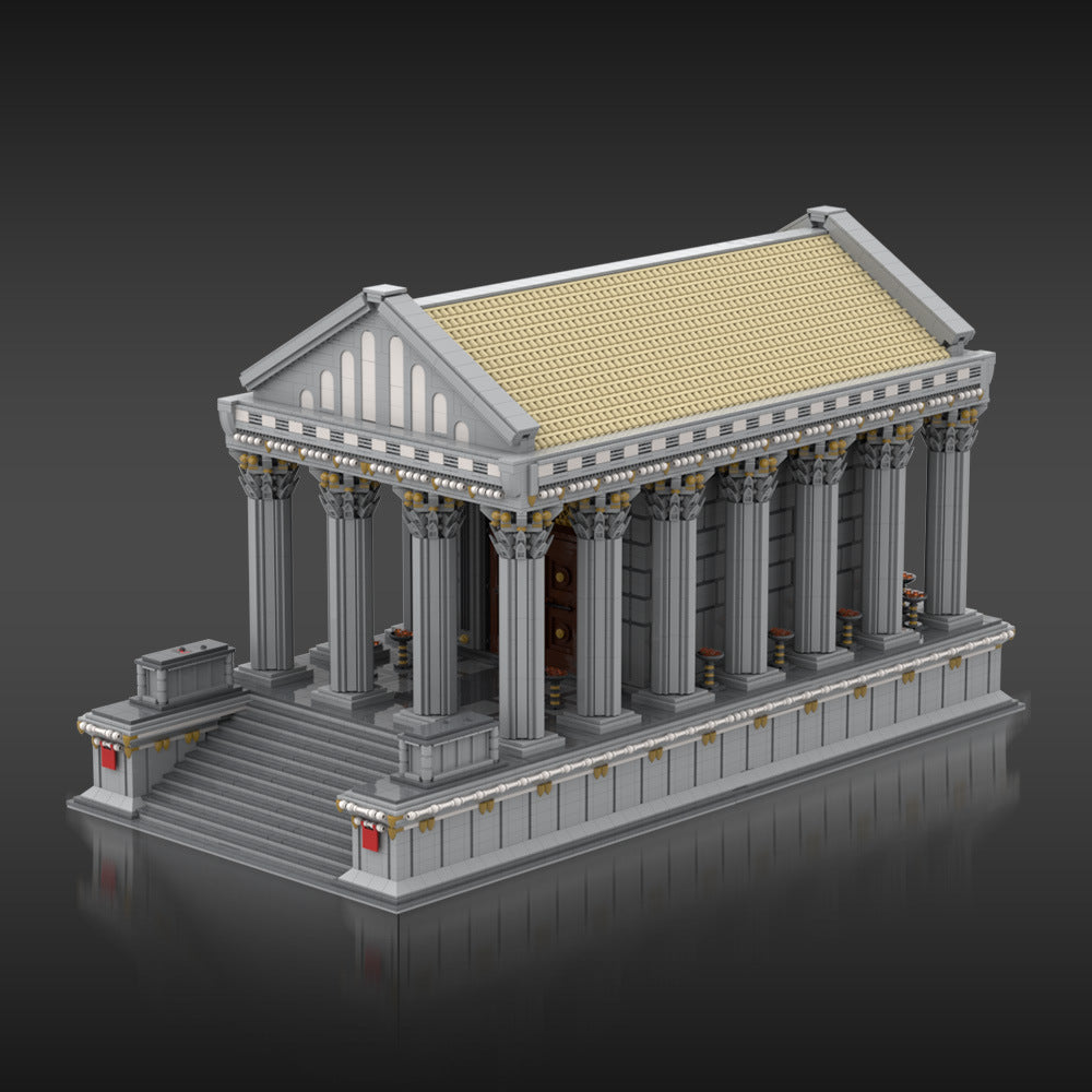 ancient roman temple building set | lego compatible - 1