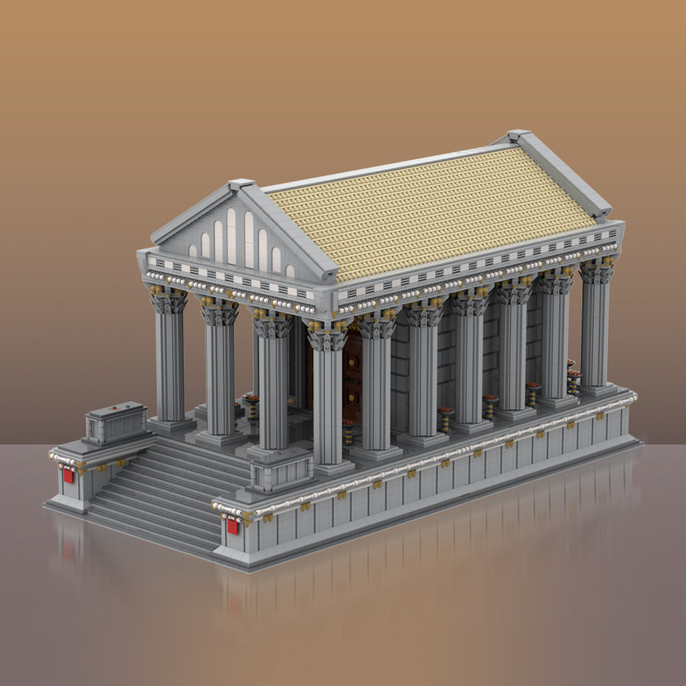 ancient roman temple building set | lego compatible - 2