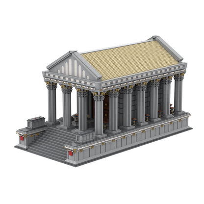 ancient roman temple building set | lego compatible - 5
