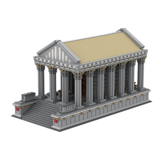 ancient roman temple building set | lego compatible - 5