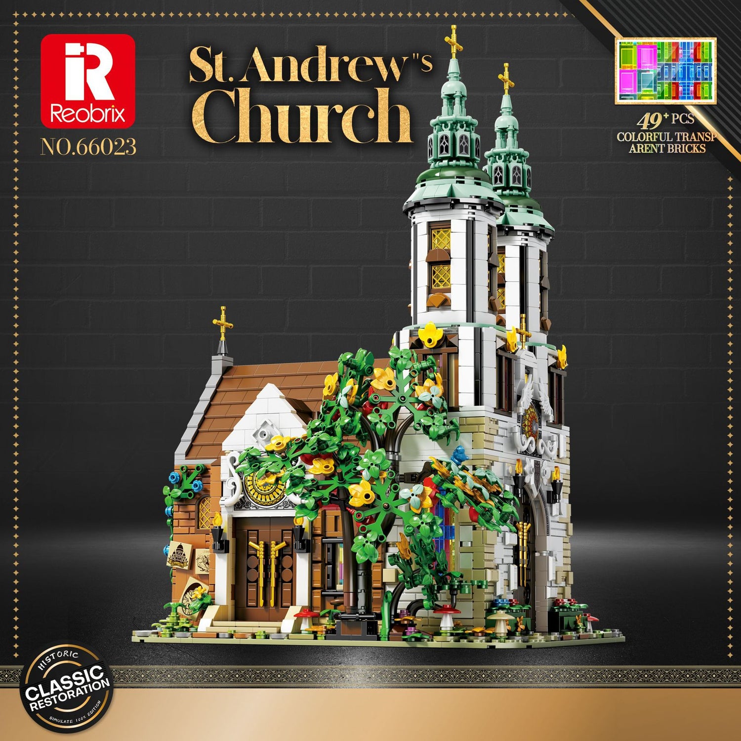 andrew's church building blocks set - 3306 pcs reobrix 66023 - 1