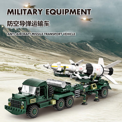 anti-aircraft missile transport vehicle - building blocks set - wange bricks - 1