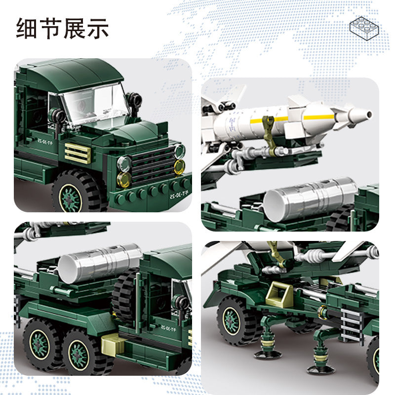 anti-aircraft missile transport vehicle - building blocks set - wange bricks - 2