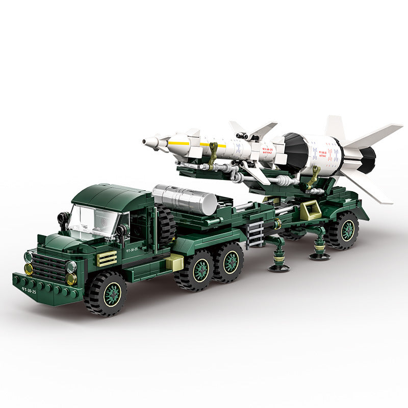 anti-aircraft missile transport vehicle - building blocks set - wange bricks - 3