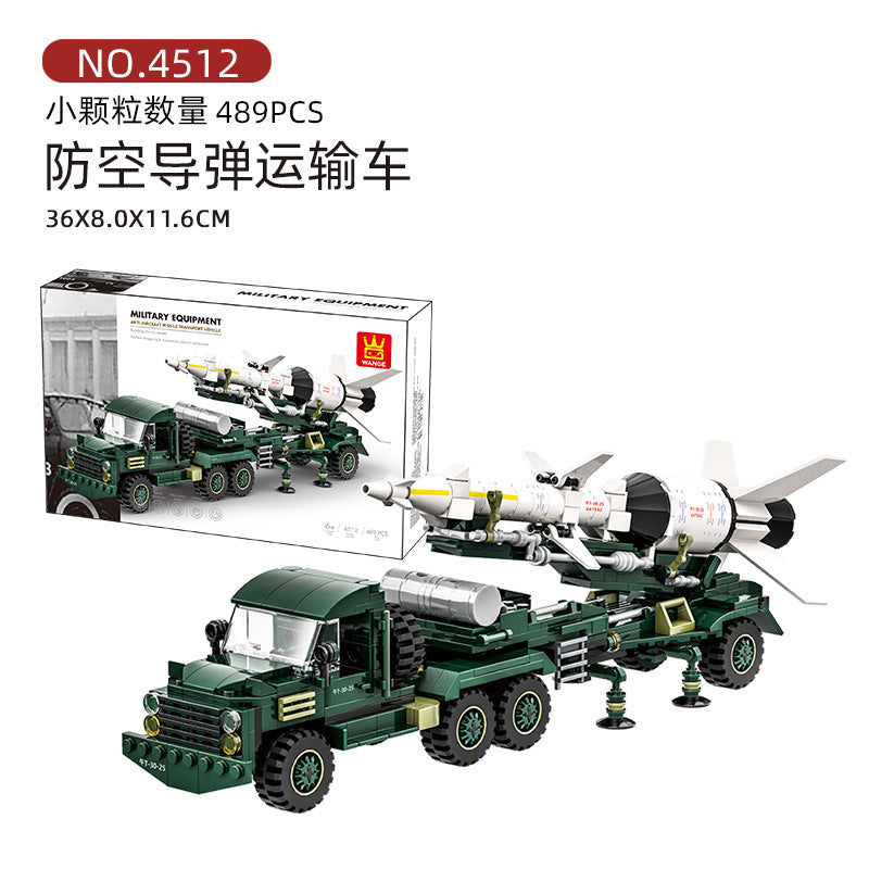 anti-aircraft missile transport vehicle - building blocks set - wange bricks - 4